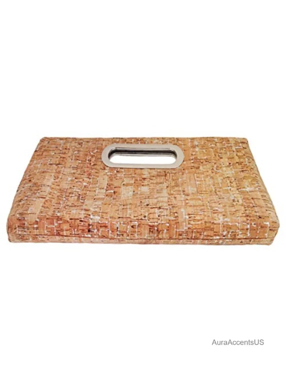 Natural Cork Top Handle Clutch with Detachable Chain Strap